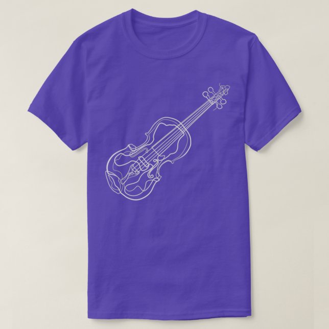 Camiseta Dibujo de una línea de violín 1 (Diseño del anverso)