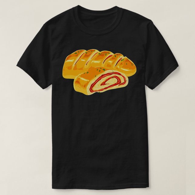 Camiseta Dibujo de una pizza Stromboli (Diseño del anverso)