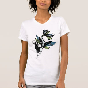 Camiseta Dibujo de una sirena con bellas pinturas azules de