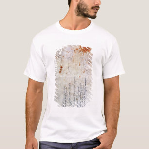 Camiseta Dibujo de una urna y de una figura con las notas