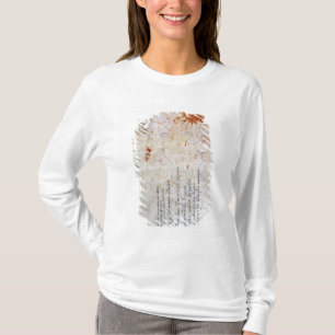 Camiseta Dibujo de una urna y de una figura con las notas