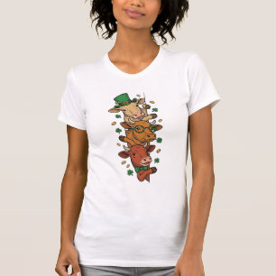 Camiseta Dibujo de vacas apiladas lindas San Patricio vinta