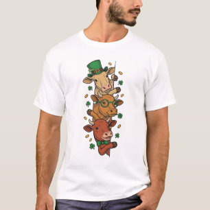 Camiseta Dibujo de vacas apiladas lindas San Patricio vinta