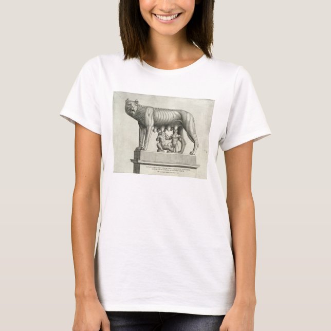 Camiseta Dibujo del bronce etrusco de la loba (Anverso)