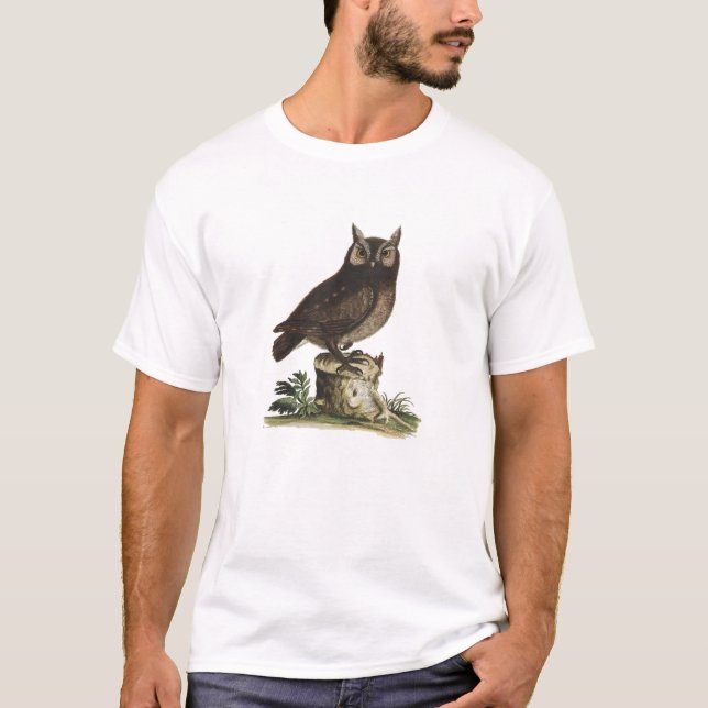 Camiseta Dibujo del búho del vintage (Anverso)