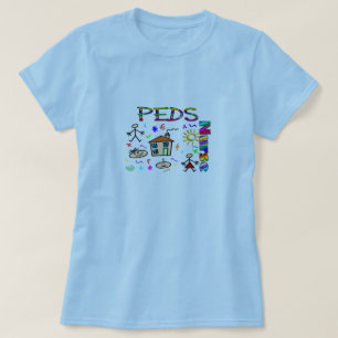 Camiseta DIBUJO del NIÑO de la enfermera de los peds