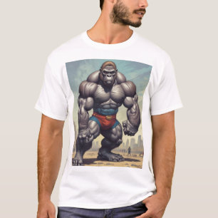 Camiseta Dibujo del Personalizado de arte pop de Gorilla Bo