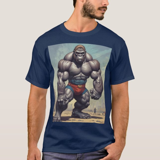 Camiseta Dibujo del Personalizado de arte pop de Gorilla Bo (Anverso)