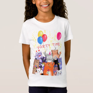 Camiseta Dibujo del Personalizado del Fiesta del gato feliz