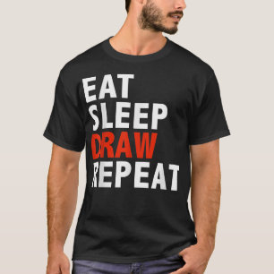 Camiseta Dibujo del sueño de comer regalo de artista divert