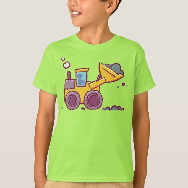 Camiseta Dibujo del vehículo cargador - Inspirado por niños (Anverso)