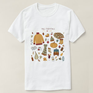 Camiseta Dibujo digital básico de otoño