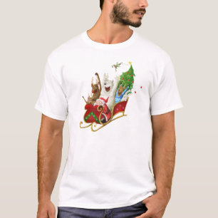 Camiseta Dibujo digital divertido del trineo del navidad