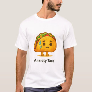 Camiseta Dibujo divertido de acuarela de taco con ansiedad 