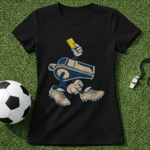 Camiseta Dibujo divertido de árbitro sosteniendo tarjeta am