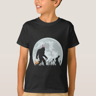 Camiseta Dibujo divertido de Bigfoot Pascua conejito siluet