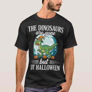 Camiseta Dibujo divertido de bruja de Halloween con dinosau