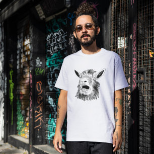 Camiseta Dibujo Divertido de Cabra Chillona Arte de Animal