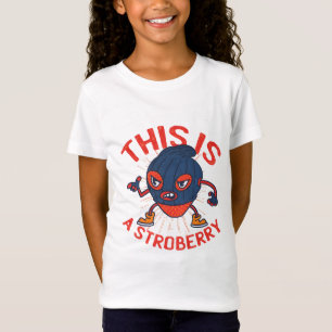 Camiseta Dibujo divertido de fruta enmascarada de fresa