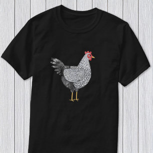 Camiseta Dibujo divertido de gallina Wyandotte en acuarela