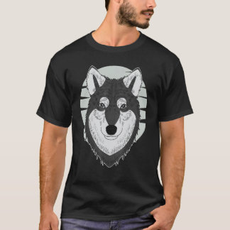 Camiseta Dibujo divertido de la cara de un perro Husky sibe
