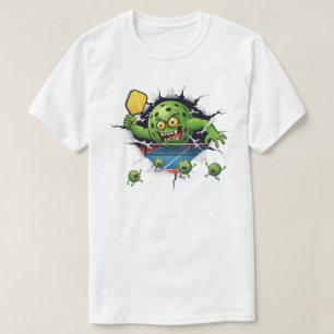 Camiseta Dibujo divertido de paleta de pickleball rompiendo
