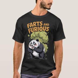 Camiseta Dibujo divertido de panda que hace pedos y se enfu
