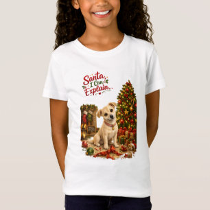 Camiseta Dibujo divertido de perro de Navidad