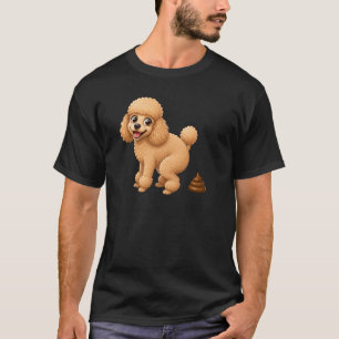 Camiseta Dibujo divertido de un caniche haciendo caca Humor