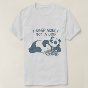 Camiseta Dibujo divertido de un panda perezoso que necesita