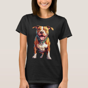 Camiseta Dibujo divertido y lindo del perro terrier pit bul