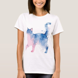 Camiseta Dibujo en acuarela de la divertida loca de los gat