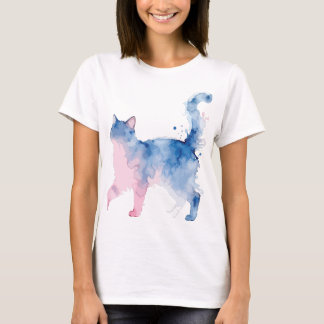 Camiseta Dibujo en acuarela de la divertida loca de los gat