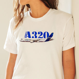 Camiseta Dibujo en acuarela del perfil del avión Airbus A32