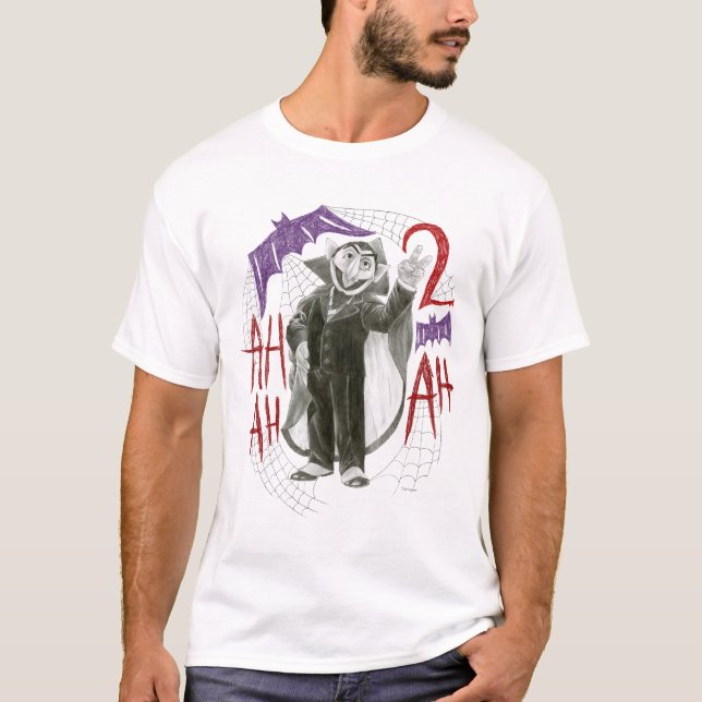 Camiseta Dibujo en blanco y negro del Conde von Count (Anverso)