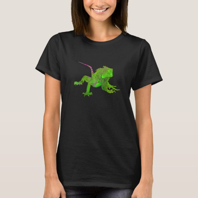 Camiseta Dibujo en color de iguana Premium (Anverso)