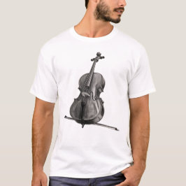 Camiseta Dibujo en negro y blanco de violonchelo