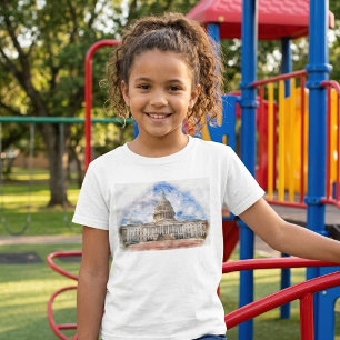 Camiseta Dibujo en pastel del Capitolio de los Estados Unid