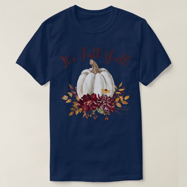 Camiseta Dibujo floral de The Fall Yall Pumpkins Mujeres de (Diseño del anverso)