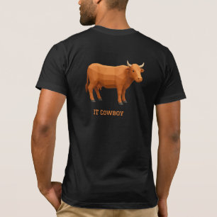 Camiseta Dibujo geométrico vaca marrón rojizo