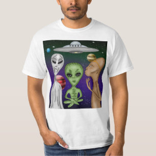 Camiseta Dibujo gris, verde pequeño, ajeno de Anunnaki