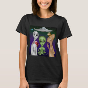 Camiseta Dibujo gris, verde pequeño, ajeno de Anunnaki