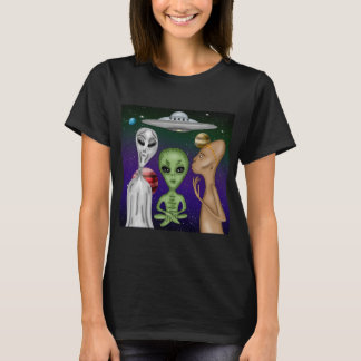 Camiseta Dibujo gris, verde pequeño, ajeno de Anunnaki