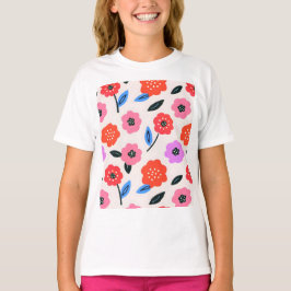 Camiseta Dibujo Han patrón de flores
