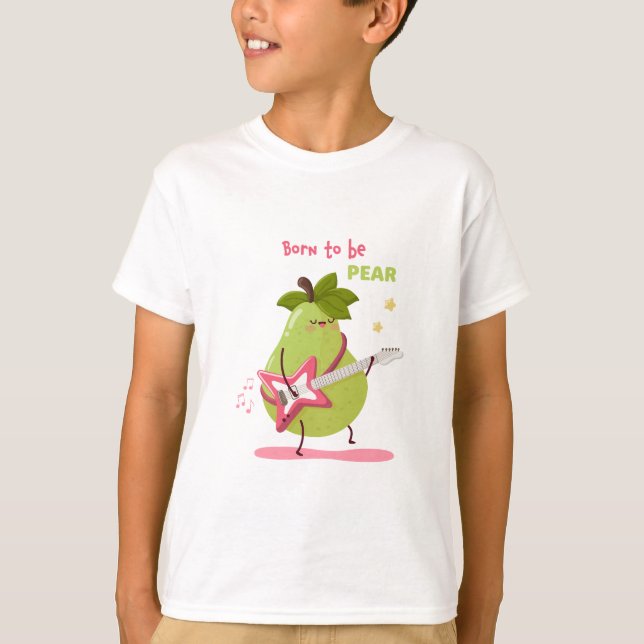 Camiseta Dibujo infantil divertido de una pera roca (Anverso)