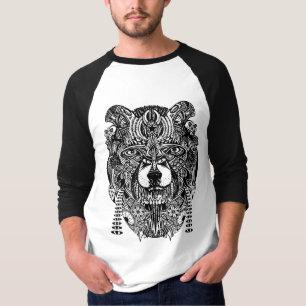 Camiseta Dibujo lineal canino del perro del lobo