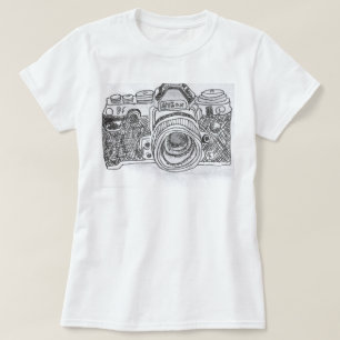 Camiseta Dibujo lineal de la cámara