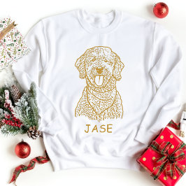 Camiseta Dibujo manual personalizado de perro goldendoodle