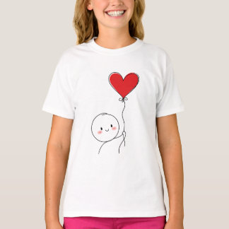 Camiseta Dibujo Mínimo de Amor Adorable