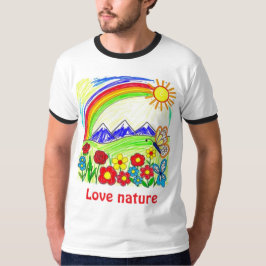 Camiseta Dibujo natural colorido para los amantes de la nat